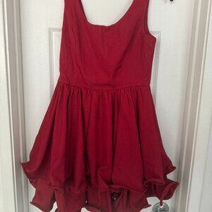 NWT, Showpo. Women's Bubbly Layered Mini Dress with Straps, Color Red, Size 10